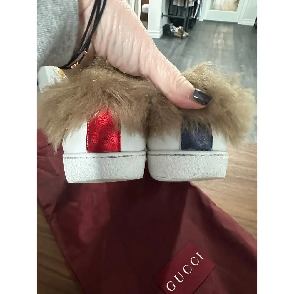 Gucci Ace Sneakers with Genuine Fur Lining Size 38.5 - Picture 9 of 15